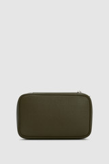 Back product shot of the Oroton Oscar Pebble Tech Case in Forest Green and Premium pebble leather for Men .