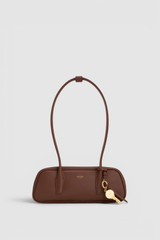 Front product shot of the Oroton Louisa Smooth Mini Baguette in Chestnut and Premium smooth leather for Women .
