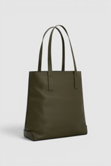 Back product shot of the Oroton Oscar Pebble Tote in Forest Green and Premium pebble leather for Men .
