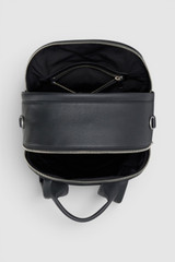 Internal product shot of the Oroton Oscar Pebble Backpack in Black and Premium pebble leather for Men .