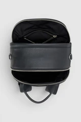Internal product shot of the Oroton Oscar Pebble Backpack in Black and Premium pebble leather for Men .