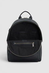Front product shot of the Oroton Oscar Pebble Backpack in Black and Premium pebble leather for Men .