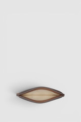 Internal product shot of the Oroton Oscar Vegetable Leather Credit Card Sleeve in Malt Brown and Premium vegetable-tanned leather for Men .