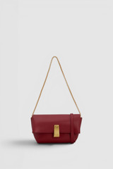 Front product shot of the Oroton Etta Smooth Mini Clutch in Garnet and Smooth cow leather for Women .