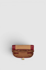 Internal product shot of the Oroton Etta Smooth Mini Clutch in Garnet and Smooth cow leather for Women .