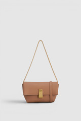 Front product shot of the Oroton Etta Smooth Mini Clutch in Praline and Smooth cow leather for Women .