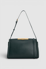 Front product shot of the Oroton Miriam Smooth Day Bag in Shade Green and Split cow leather for Women .