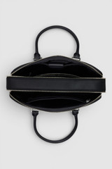 Internal product shot of the Oroton Nicholas Smooth Double Zip Briefcase in Black and Soft nappa cow leather for Men .
