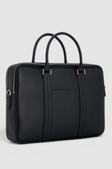 Back product shot of the Oroton Nicholas Smooth Double Zip Briefcase in Black and Soft nappa cow leather for Men .