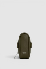 Front product shot of the Oroton Luca Pebble Golf Keyring Pouch in Forest Green and Premium pebble leather for Men .