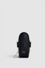 Front product shot of the Oroton Luca Pebble Golf Keyring Pouch in Black and Premium pebble leather for Men .