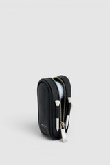 Detail product shot of the Oroton Luca Pebble Golf Keyring Pouch in Black and Premium pebble leather for Men .