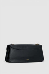 Back product shot of the Oroton Ava Crackle Shoulder Bag in Black and Premium crackle leather for Women .
