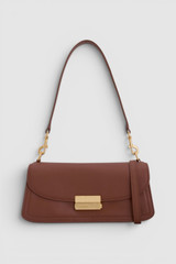 Front product shot of the Oroton Ava Smooth Shoulder Bag in Chestnut and Smooth cow leather for Women .