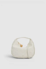 Front product shot of the Oroton Clara Studded Mini Bag in Warm White and Smooth cow leather for Women .