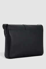 Back product shot of the Oroton Nicholas Smooth Satchel Messenger in Black and Soft nappa cow leather for Men .
