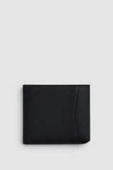 Back product shot of the Oroton Jordan Pebble Bifold Wallet in Black and Premium pebble leather for Men .