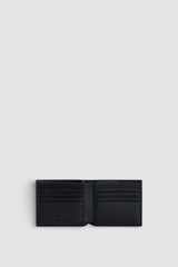 Internal product shot of the Oroton Jordan Pebble Bifold Wallet in Black and Premium pebble leather for Men .