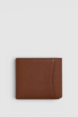 Back product shot of the Oroton Jordan Vegetable Leather Bifold Wallet in Malt Brown and Premium vegetable-tanned leather for Men .