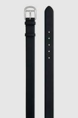 Front product shot of the Oroton Otto Pebble 35MM Belt in Black and Premium pebble leather for Men .
