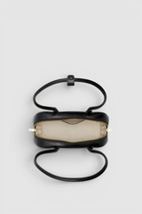 Internal product shot of the Oroton Louisa Crackle Mini Baguette in Dark Chocolate and Premium crackle leather for Women .