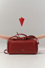 Detail product shot of the Oroton Charlie Smooth Shoulder Bag in Garnet and Smooth sheep leather for Women .