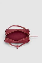 Internal product shot of the Oroton Charlie Smooth Shoulder Bag in Garnet and Smooth sheep leather for Women .