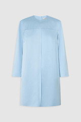 Front product shot of the Oroton Double Satin Mini Dress in Cloud Blue and 100% viscose fabric for Women .