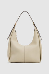 Front product shot of the Oroton Dorit Hobo Bag in Ecru and Premium pebble leather for Women .