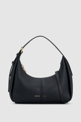 Front product shot of the Oroton Dorit Mini Hobo in Black and Premium pebble leather for Women .
