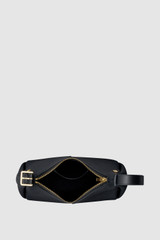 Internal product shot of the Oroton Dorit Mini Hobo in Black and Premium pebble leather for Women .