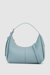 Front product shot of the Oroton Dorit Mini Hobo in Sky Blue and Premium pebble leather for Women .