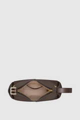Internal product shot of the Oroton Dorit Mini Hobo in Coffee Bean and Premium pebble leather for Women .