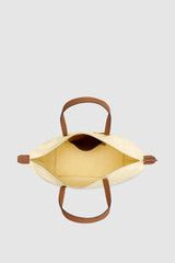 Internal product shot of the Oroton Lilly Nylon Light Weight Tote Bag in Buttermilk/Cognac and Nylon material for Women .
