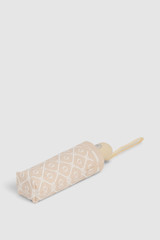 Front product shot of the Oroton Parker Small Umbrella in Pale Oat/Cream and 100% polyester material for Women .