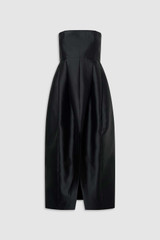 Front product shot of the Oroton Bodice Detail Gown in Black and 85% polyester and 15% silk blend fabric for Women .
