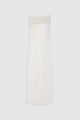 Front product shot of the Oroton Sheath Dress in Antique White and 100% silk twill fabric for Women .