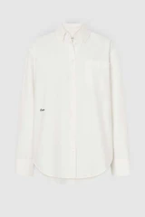 Front product shot of the Oroton Oxford Shirt in Antique White and 100% cotton fabric for Women .