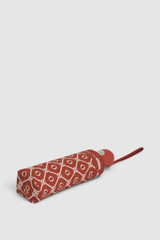 Front product shot of the Oroton Parker Small Umbrella in Chilli/Cream and 100% polyester material for Women .