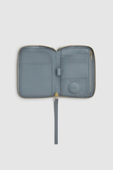 Internal product shot of the Oroton Eve Zip Travel Wallet in Slate and Premium pebble leather for Women .