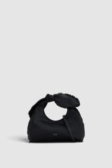 Front product shot of the Oroton Myrtle Satin Mini Bag in Black and Satin fabric material for Women .