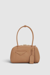 Front product shot of the Oroton Everette Smooth Small Day Bag in Praline and Premium smooth leather for Women .