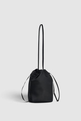 Back product shot of the Oroton Maple Satin Mini Bag in Black and Satin fabric material for Women .
