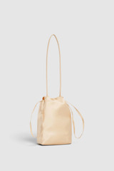 Back product shot of the Oroton Maple Satin Mini Bag in Peach and Satin fabric material for Women .