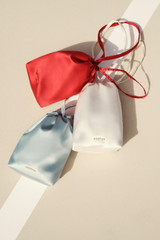 Detail product shot of the Oroton Maple Satin Mini Bag in True Red and Satin fabric material for Women .