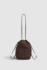 Front product shot of the Oroton Maple Satin Mini Bag in True Chocolate and Satin fabric material for Women .
