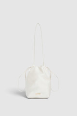 Front product shot of the Oroton Maple Satin Mini Bag in Oyster Shell and Satin fabric material for Women .