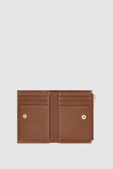 Internal product shot of the Oroton Margot Mini 10 Credit Card Zip Wallet in Whiskey and Pebble leather for Women .