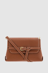 Detail product shot of the Oroton Margot Small Top Handle in Whiskey and Premium pebble leather for Women .