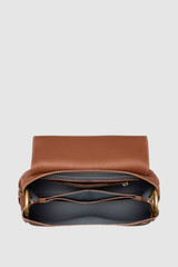 Internal product shot of the Oroton Margot Small Top Handle in Whiskey and Premium pebble leather for Women .